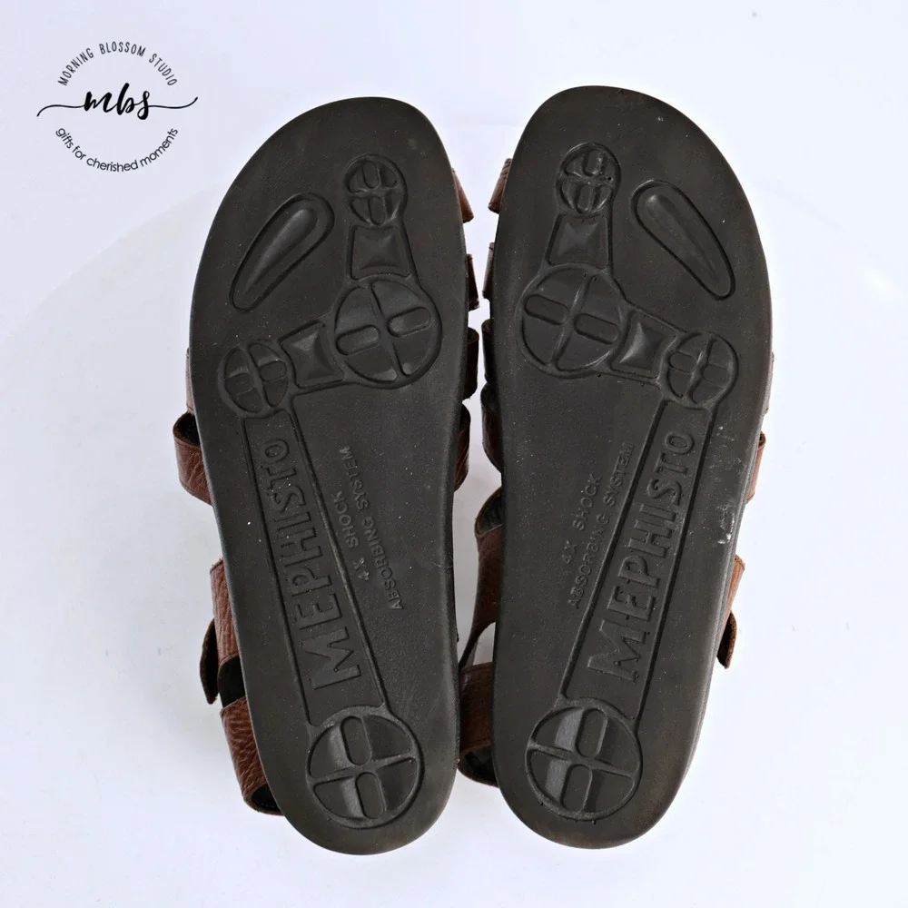 Mephisto Sam Woven Fisherman Soft-Air Travel Comfort Sandals Brown Men EU 47